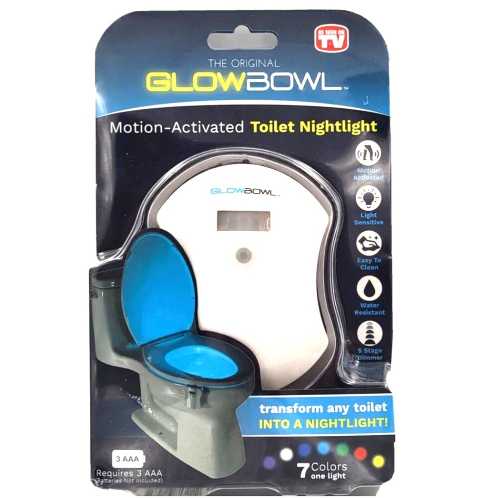 Glowbowl Motion Sensor LED Toilet Night Light Color Changing Bathroom Bowl Light